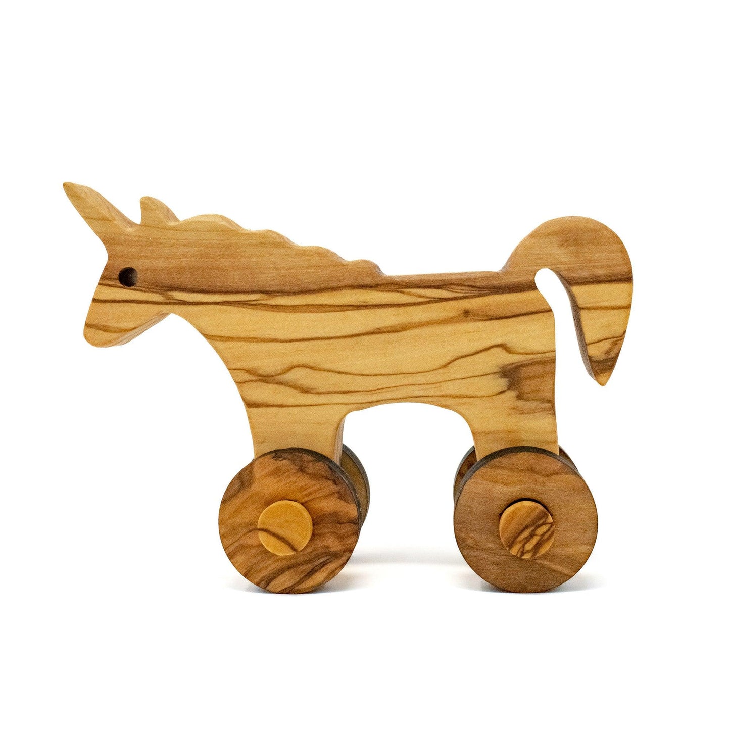 Handmade wooden figure toys, unicorn